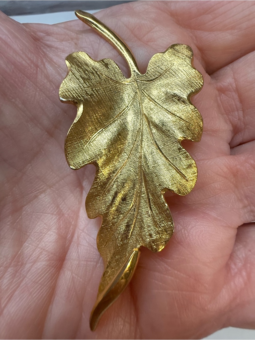 Monet Gold Leaf Brooch vibrant Monet